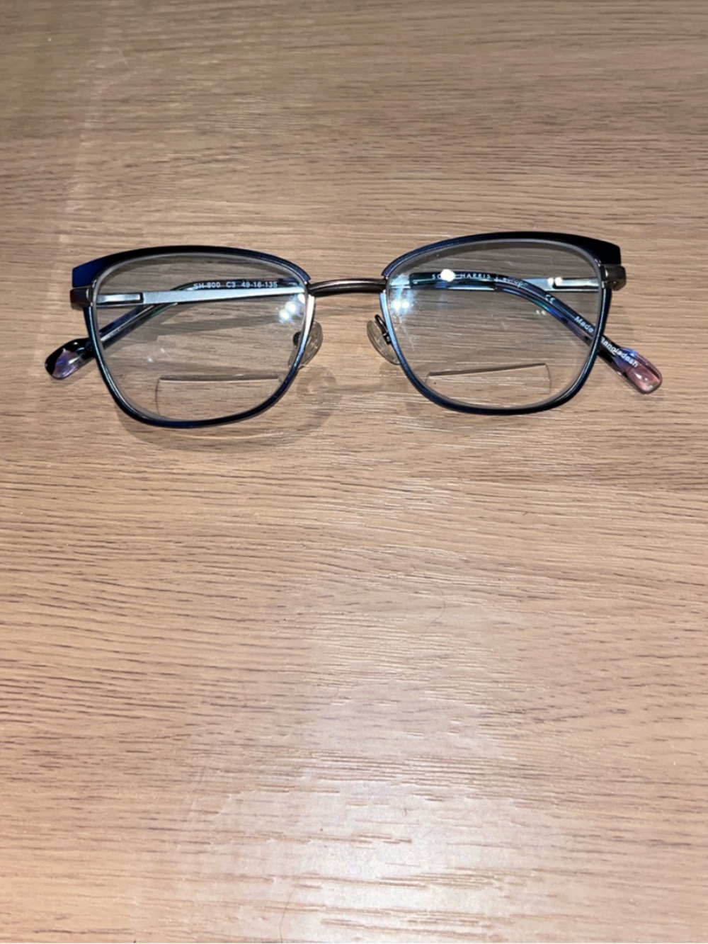 Scott Harris Europa Stylish Blue gunmetal cat eye Eyeglasses frames only